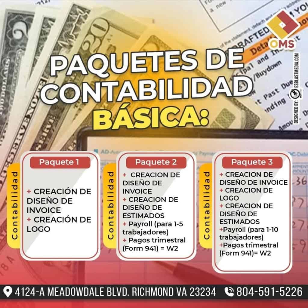 OMS Insurance and More paquetes de contabilidad basica